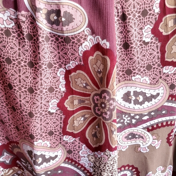 Esprit Dark Plum Paisley Patterned Skirt Size 10 - Picture 2 of 10